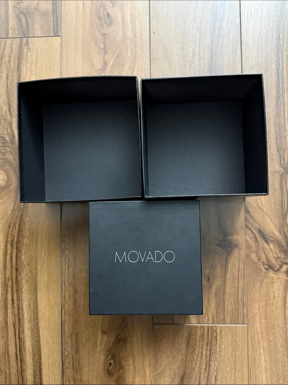 Movado Black Watch Gift Box with White Logo